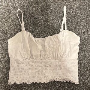Hollister White Ruched Camisole Top